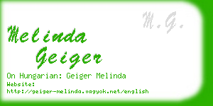 melinda geiger business card